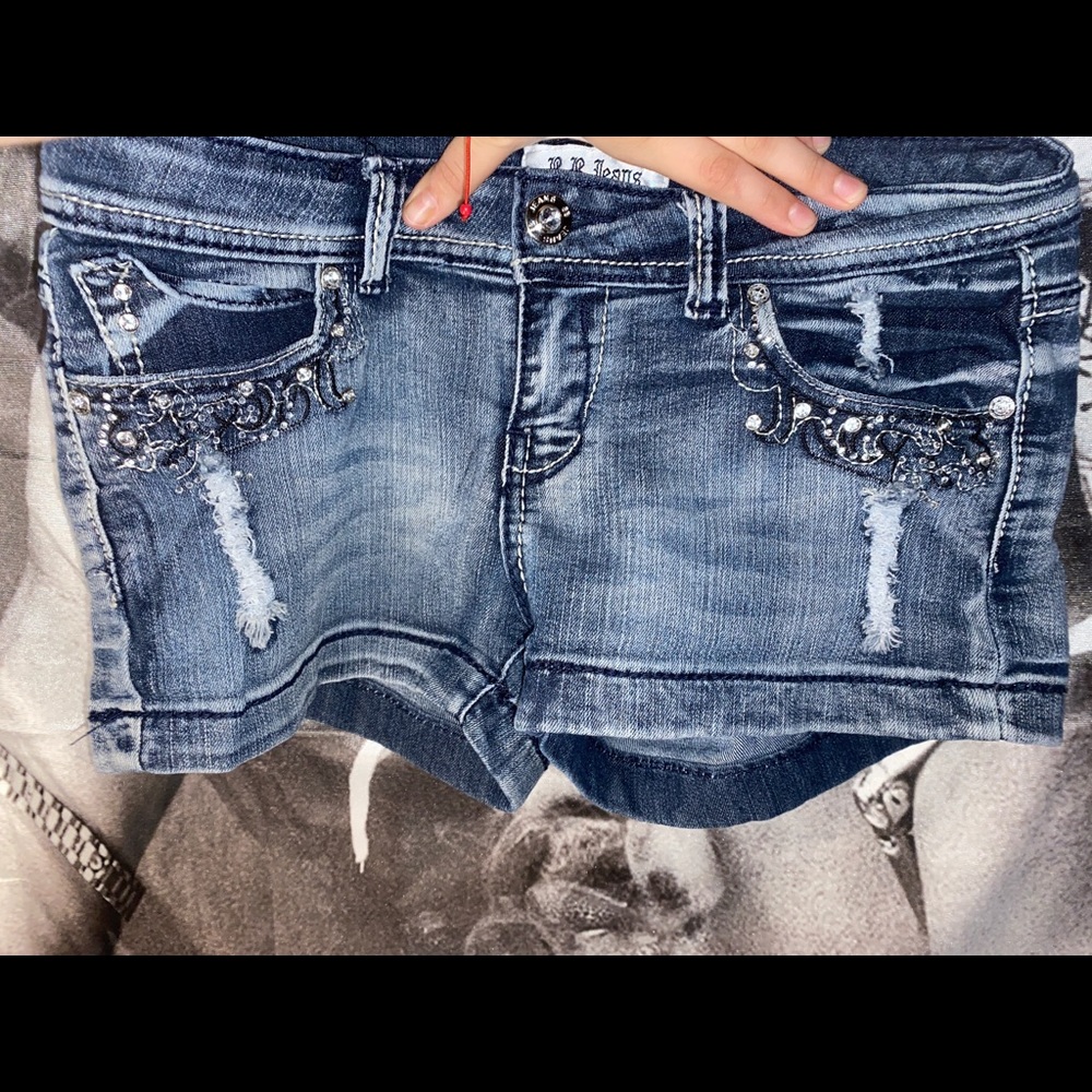blue jean shorts